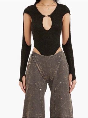 Ruve Suva Black Cut-Out Bodysuit